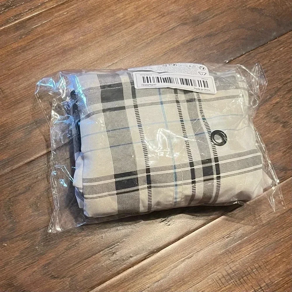Carbon Plaid Cargo Swim Board Shorts Pockets Y2K